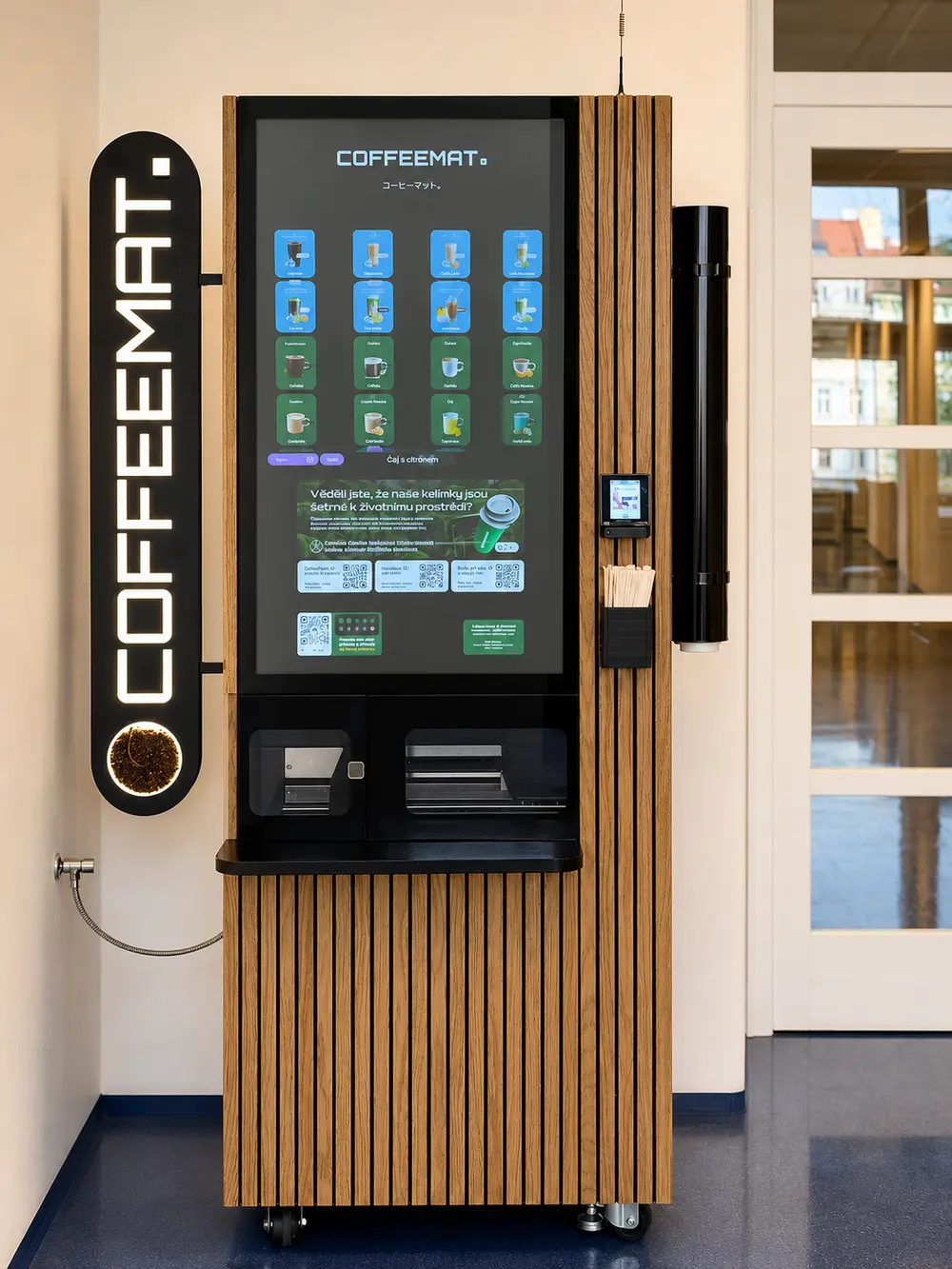 MatchaMat kiosk v prémiové lokalitě